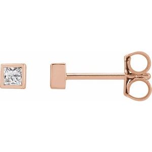 14K Rose 1/10 CTW Natural Diamond Bezel-Set Earrings Siddiqui Jewelers