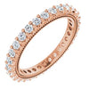 14K Rose 9/10 CTW Natural Diamond Eternity Band Size 5.5 Siddiqui Jewelers