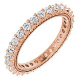 14K Rose 9/10 CTW Natural Diamond Eternity Band Size 5.5 Siddiqui Jewelers
