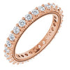 14K Rose 7/8 CTW Natural Diamond Eternity Band Size 4.5 Siddiqui Jewelers