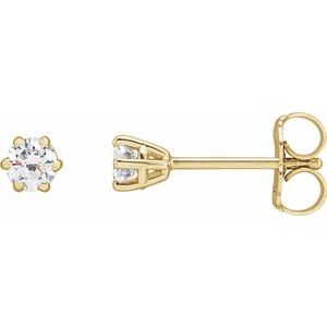 14K Yellow 1/4 CTW Diamond 6-Prong Stud Earrings-Siddiqui Jewelers