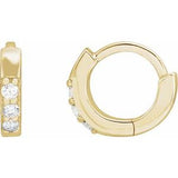 14K Yellow .05 CTW Natural Diamond 8 mm Huggie Earrings Siddiqui Jewelers