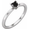 14K White Natural Black Onyx Heart Solitaire Ring Siddiqui Jewelers