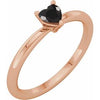 14K Rose Natural Black Onyx Heart Solitaire Ring Siddiqui Jewelers