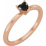 14K Rose Natural Black Onyx Heart Solitaire Ring Siddiqui Jewelers