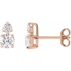 14K Rose 1 CTW Lab-Grown Diamond Earrings  Siddiqui Jewelers