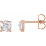 14K Rose 5/8 CTW Rose-Cut Natural Diamond 4-Prong Claw Earrings Siddiqui Jewelers