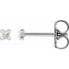 14K White .05 CTW Rose-Cut Natural Diamond 4-Prong Claw Earrings Siddiqui Jewelers