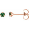 14K Rose 3 mm Natural Green Sapphire Earrings Siddiqui Jewelers