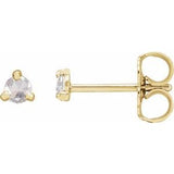 14K Yellow .08 CTW Rose-Cut Natural Diamond Stud Earrings Siddiqui Jewelers