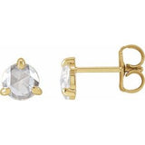 14K Yellow 5/8 CTW Rose-Cut Natural Diamond Stud Earrings Siddiqui Jewelers