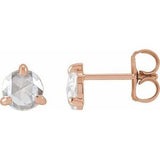 14K Rose 5/8 CTW Rose-Cut Natural Diamond Stud Earrings Siddiqui Jewelers