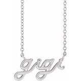 Sterling Silver Lowercase Script Gigi 18" Necklace Siddiqui Jewelers