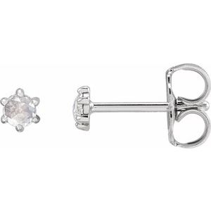 Platinum .07 CTW Rose-Cut Natural Diamond Earrings Siddiqui Jewelers