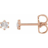 14K Rose .07 CTW Rose-Cut Natural Diamond Earrings Siddiqui Jewelers