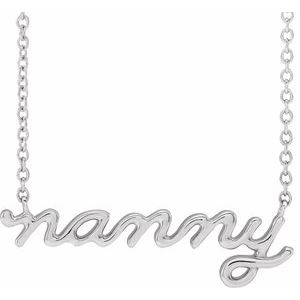 Platinum Nanny 18" Necklace Siddiqui Jewelers