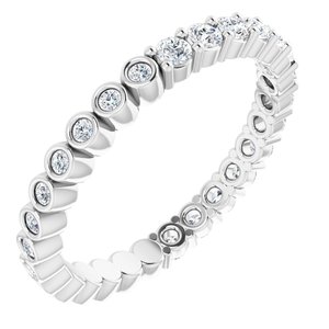 14K White 1/2 CTW Natural Diamond Reversible Eternity Band Size 6 Siddiqui Jewelers