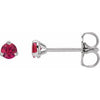 14K White 3 mm Natural Ruby Earrings Siddiqui Jewelers