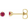 14K Yellow 3 mm Natural Ruby Earrings Siddiqui Jewelers