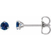 14K White 3 mm Natural Blue Sapphire Earrings Siddiqui Jewelers