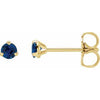 14K Yellow 3 mm Natural Blue Sapphire Earrings Siddiqui Jewelers