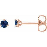 14K Rose 3 mm Natural Blue Sapphire Earrings Siddiqui Jewelers