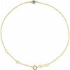 14K Yellow Natural Aquamarine Bezel-Set Solitaire 6 1/2-7 1/2" Bracelet Siddiqui Jewelers