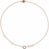 14K Rose Natural Citrine Bezel-Set Solitaire 6 1/2-7 1/2" Bracelet Siddiqui Jewelers