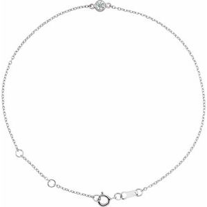 Sterling Silver 1/10 CT Natural Diamond Bezel-Set Solitaire 6 1/2-7 1/2" Bracelet
 Siddiqui Jewelers