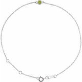 Sterling Silver Natural Peridot Bezel-Set Solitaire 6 1/2-7 1/2" Bracelet Siddiqui Jewelers