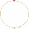 14K Yellow Lab-Grown Ruby Bezel-Set Solitaire 6 1/2-7 1/2" Bracelet Siddiqui Jewelers
