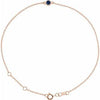 14K Rose Lab-Grown Blue Sapphire Bezel-Set Solitaire 6 1/2-7 1/2" Bracelet Siddiqui Jewelers