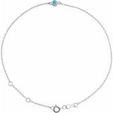 Platinum Natural Blue Zircon Bezel-Set Solitaire 6 1/2-7 1/2" Bracelet Siddiqui Jewelers