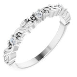 14K White 1/10 CTW Natural Diamond Sculptural Anniversary Band Siddiqui Jewelers