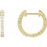 14K Yellow 1/2 CTW Lab-Grown Diamond Inside-Outside Hinged 14.5 mm Hoop Earrings Siddiqui Jewelers