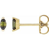 14K Yellow Natural Green Tourmaline Earrings Siddiqui Jewelers