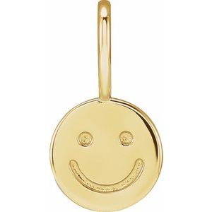 14K Yellow Smiley Face Charm/Pendant Siddiqui Jewelers