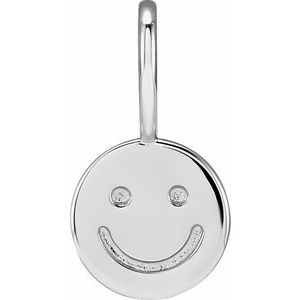 Sterling Silver Smiley Face Charm/Pendant Siddiqui Jewelers