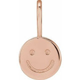 14K Rose Smiley Face Charm/Pendant Siddiqui Jewelers