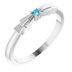 Sterling Silver Natural Blue Zircon Stackable Ring Siddiqui Jewelers