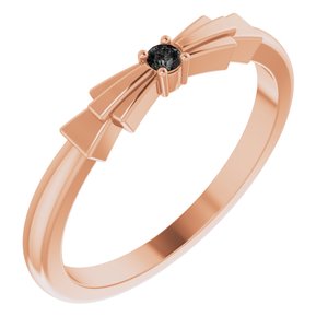 14K Rose Natural Black Onyx Stackable Ring Siddiqui Jewelers