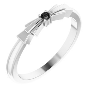 Sterling Silver Natural Black Onyx Stackable Ring Siddiqui Jewelers