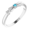 Platinum Natural Blue Zircon Stackable Ring Siddiqui Jewelers