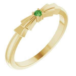 14K Yellow Natural Green Tourmaline Stackable Ring Siddiqui Jewelers