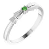 14K White Natural Green Tourmaline Stackable Ring Siddiqui Jewelers
