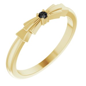 14K Yellow Natural Black Onyx Stackable Ring Siddiqui Jewelers