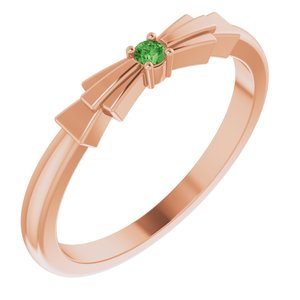 14K Rose Natural Green Tourmaline Stackable Ring Siddiqui Jewelers