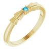 14K Yellow Natural Blue Zircon Stackable Ring Siddiqui Jewelers