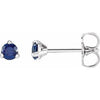 Sterling Silver 3 mm Natural Blue Sapphire Earrings Siddiqui Jewelers