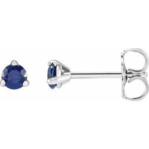 Sterling Silver 3 mm Natural Blue Sapphire Earrings Siddiqui Jewelers